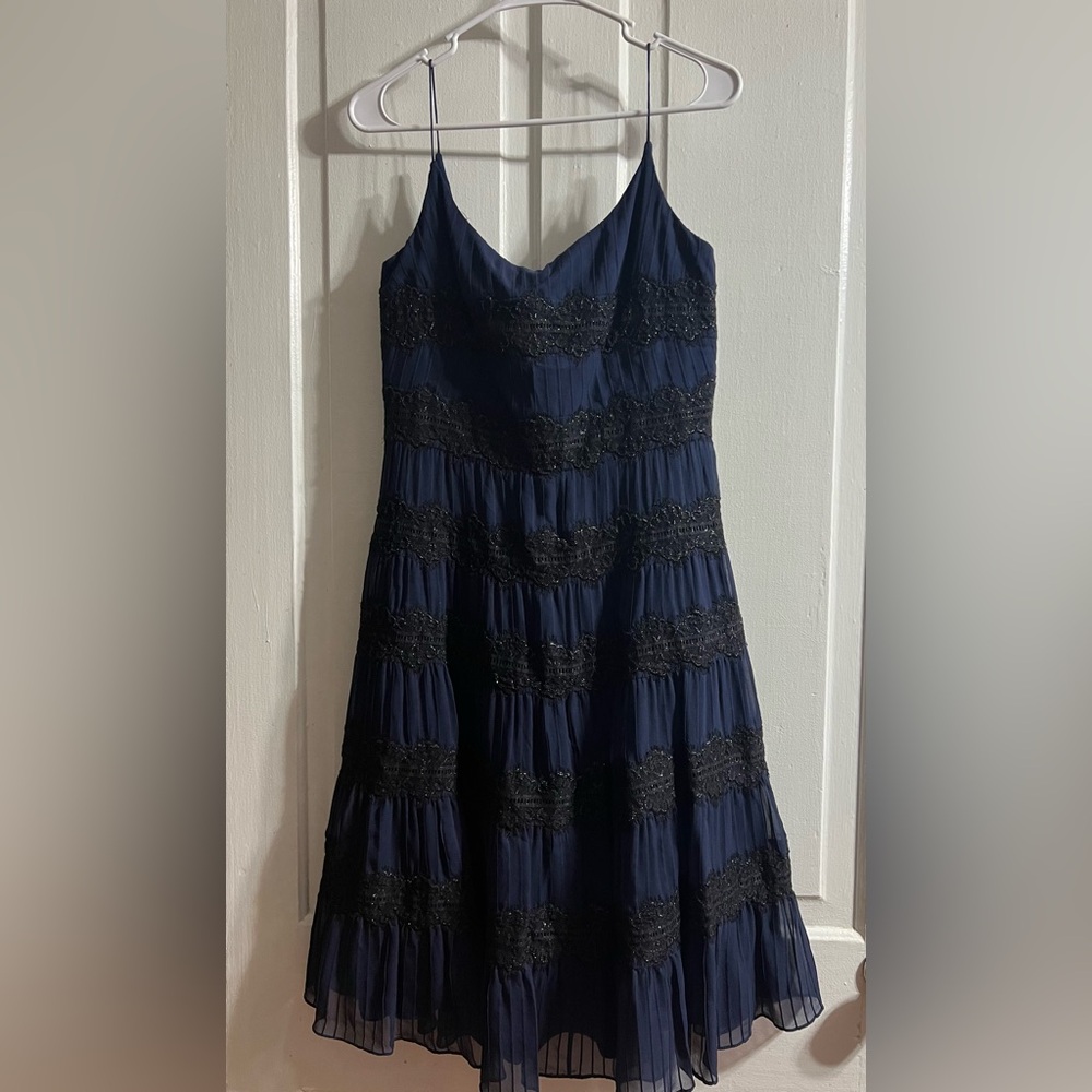 Navy and Black Lace Dress